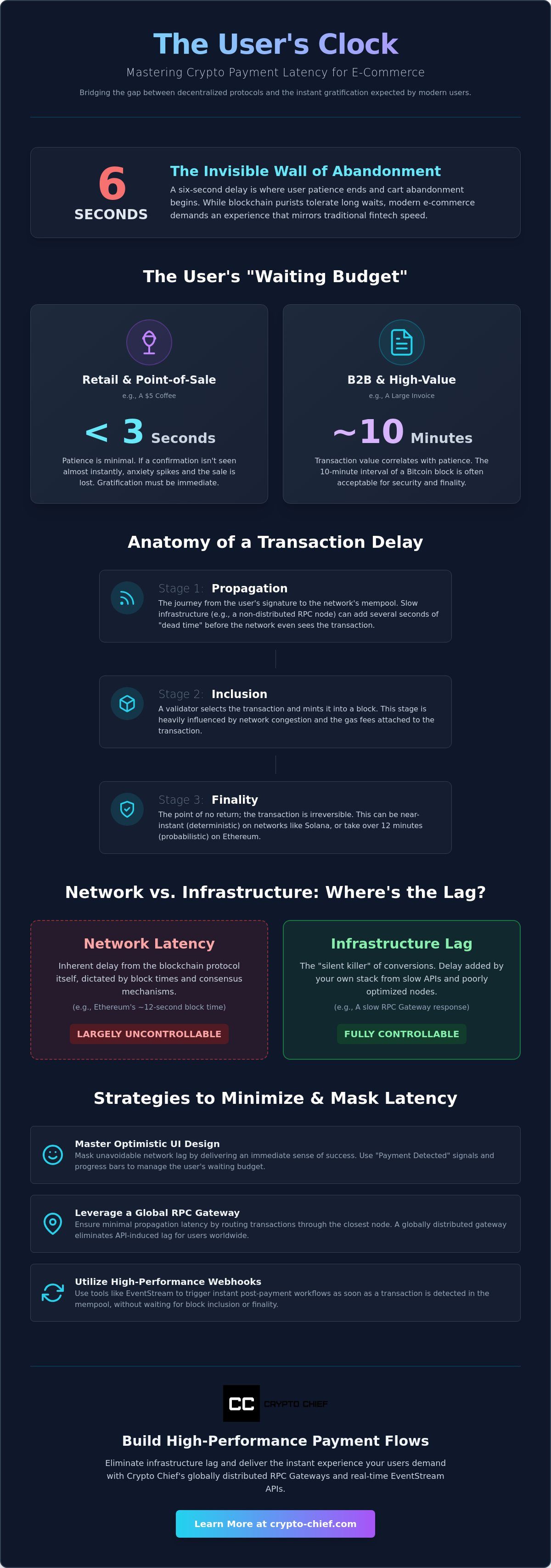 Acceptable crypto payment latency for users