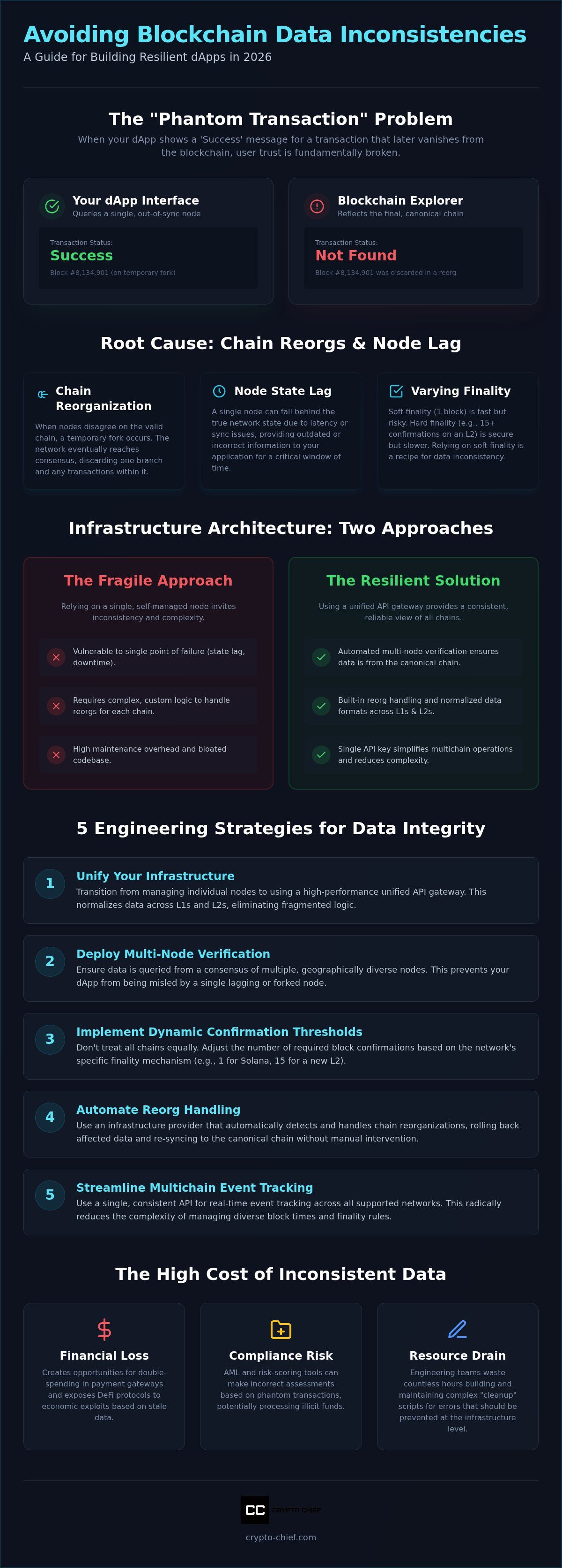 Avoiding blockchain data inconsistencies